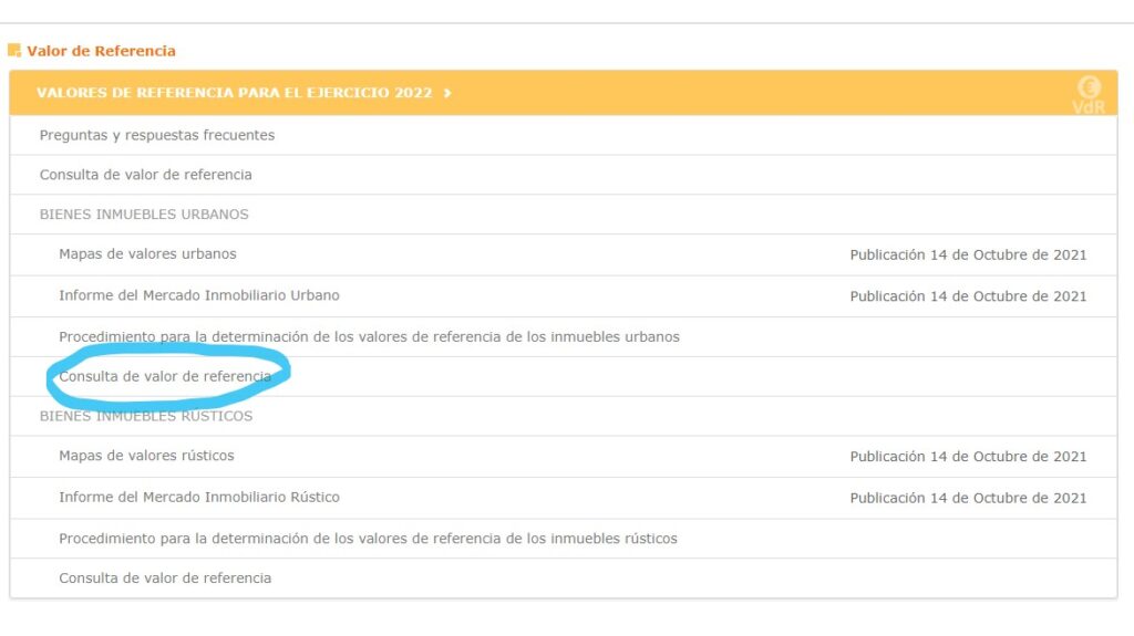 Consulta Valor de Referencia Catastral